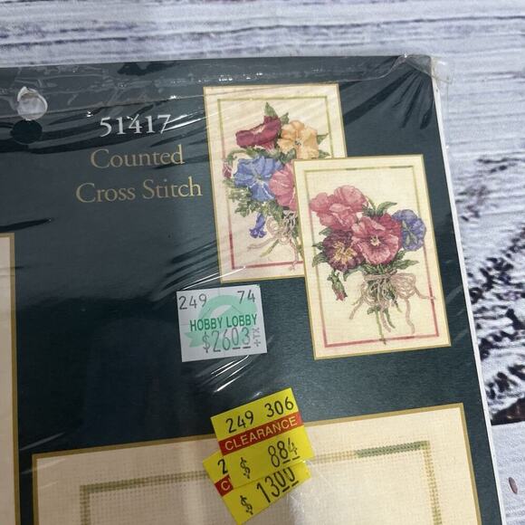 Candamar Designs Inc. Set of 2 Counted Cross Stitch 51417 Delicate Blooms - Picture 3 of 6